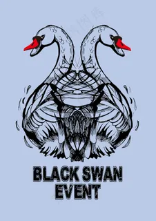 手绘天鹅图案素材