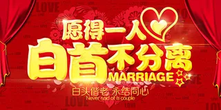 白头偕老婚庆海报设计PSD