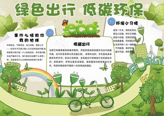 清新可爱环境保护电子小报模板