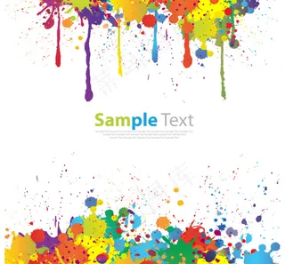彩色墨水矢量背景素材下载