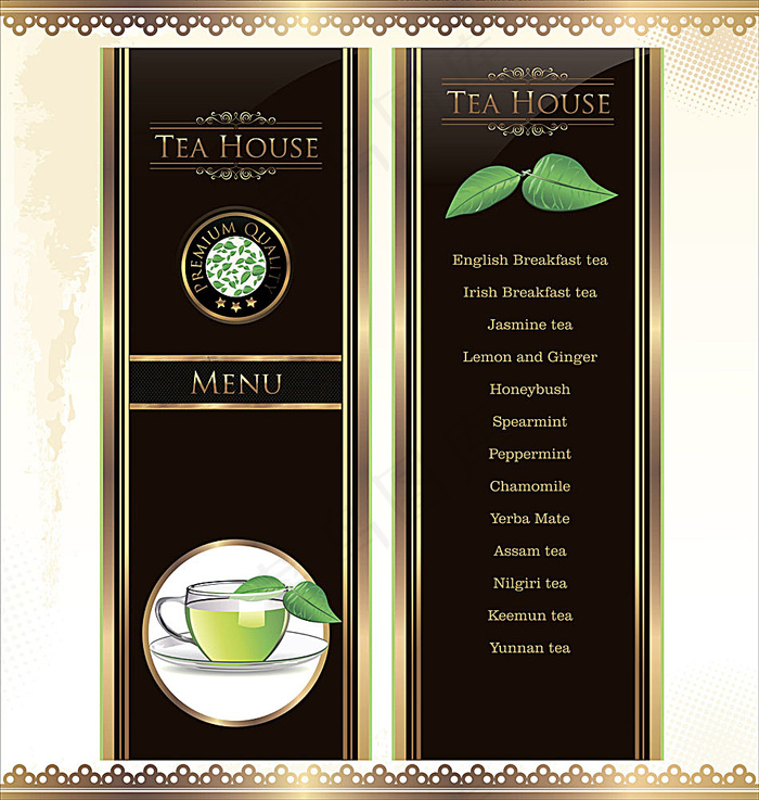茶叶菜单价目表eps,ai矢量模版下载