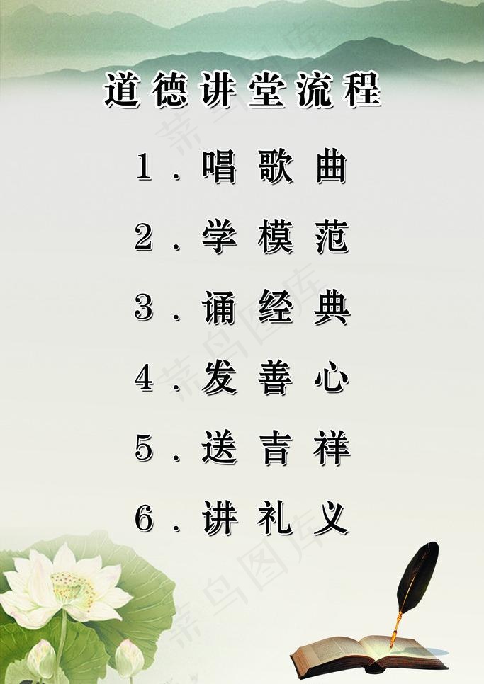 家庭美德展板图片psd模版下载