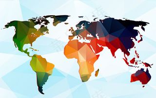 精美炫彩世界地图矢量素材