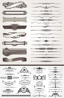 经典欧式花纹花边矢量素材