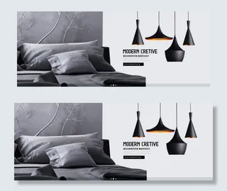 网页UI家具灯饰灯具海报banner
