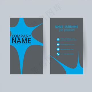 蓝色商务名片设计模板psd素材