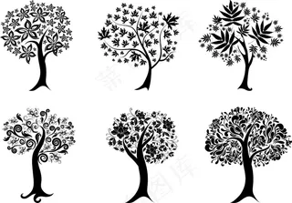 简约观赏树木插图矢量设计素材