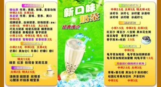 奶茶餐牌图片