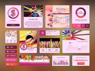 彩色铅笔界面PSD图片