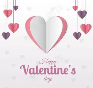 爱心情人节贺卡矢量素材