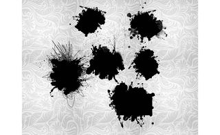 中国风油漆墨迹喷溅PS笔刷