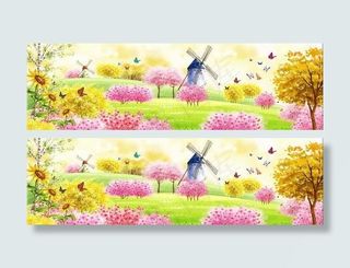 春色满园春天风景PSD 下载