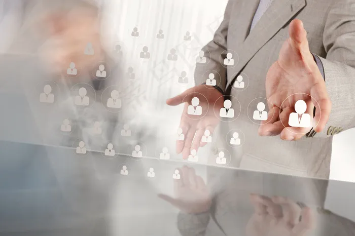 展示商务人物图标的商务男人