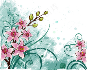 2017年时尚美丽的花朵底纹背景