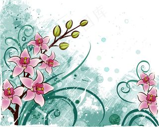 2017年时尚美丽的花朵底纹背景