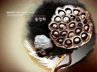 墨韵枯荷psd分层素材-2