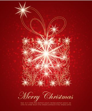 华丽的红色圣诞背景矢量素材02