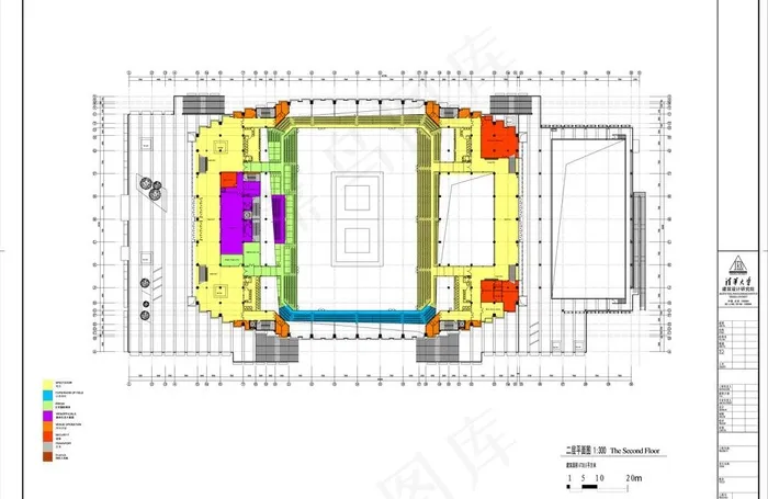 北京科技大学体育馆二层平面图图片psd模版下载