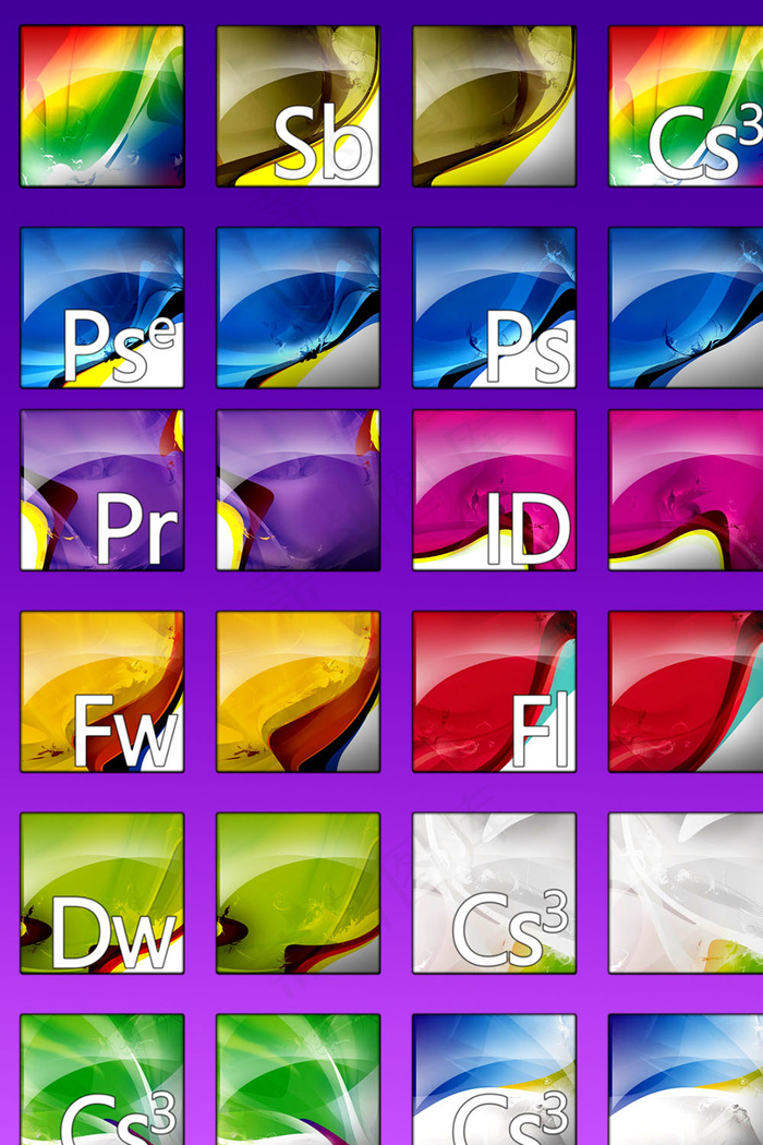Adobe软件图标素材psd模版下载