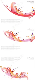 五彩缤纷的童话世界矢量素材