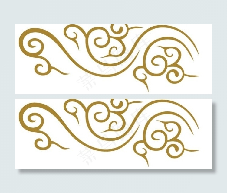 流畅的中国祥云矢量花纹素材