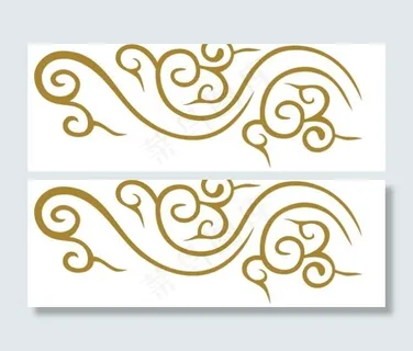 流畅的中国祥云矢量花纹素材 流畅的中国祥云矢量花纹素材