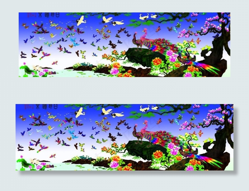 百鸟归巢图片(11498X4166(DPI:150))psd模版下载