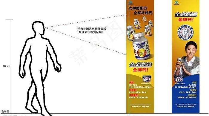 全金钙片货架两侧广告图片eps,ai矢量模版下载