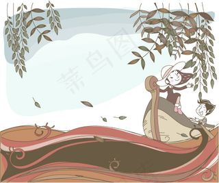 可爱线条插画矢量素材-43