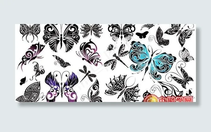 唯美设计蝴蝶图腾矢量素材eps,ai矢量模版下载