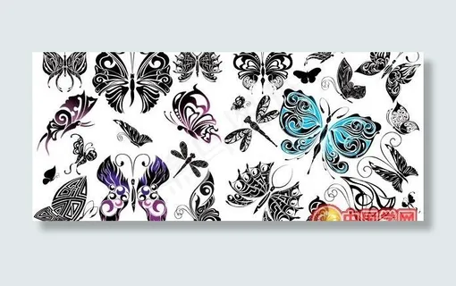 唯美设计蝴蝶图腾矢量素材