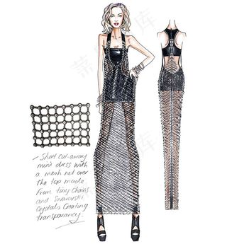 黑色网裙设计图