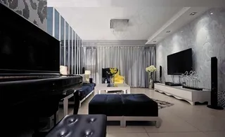 古典样板房 客厅 钢琴图片