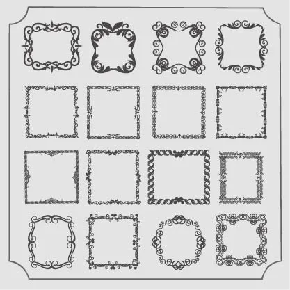 多款花边和花框ai矢量模版下载