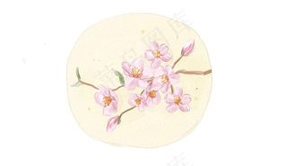 原创手绘水彩樱花桃花PSD