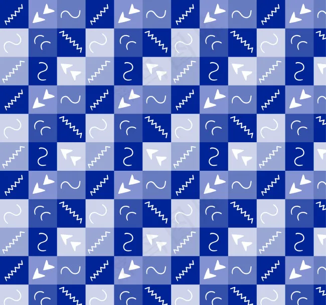 具有抽象形状的蓝色正方形图案ai矢量模版下载