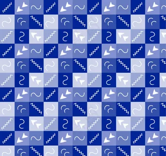 具有抽象形状的蓝色正方形图案