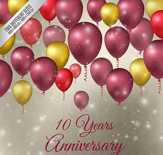彩色10周年气球图片