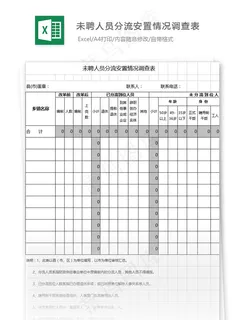 未聘人员分流安置情况调查表格