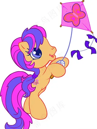 矢量卡通小马印花图案图片