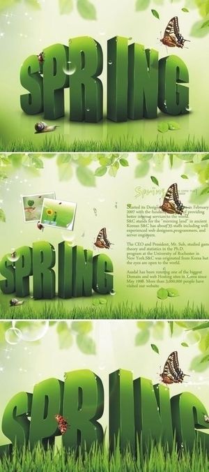 春天 绿色 spring字母图片