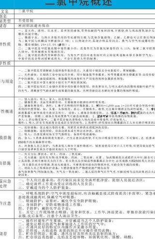 二氯甲烷安全周知卡