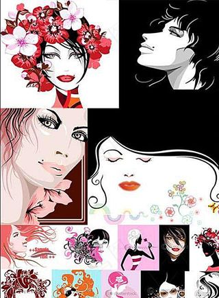 个性女人矢量素材图片