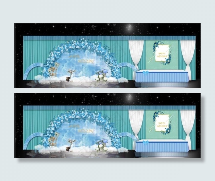 蓝色迎宾加签到