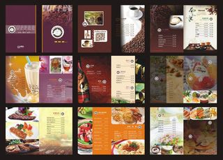 西餐厅咖啡画册矢量素材