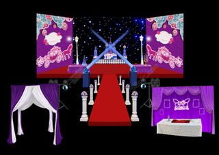 婚礼紫色调背景图