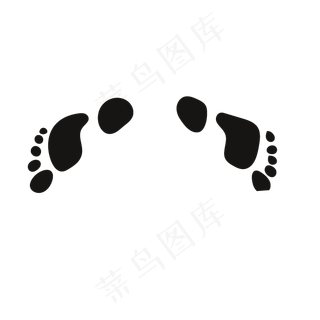 手绘逼真动物人物脚印图片免扣素材