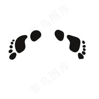 手绘逼真动物人物脚印图片免扣素材