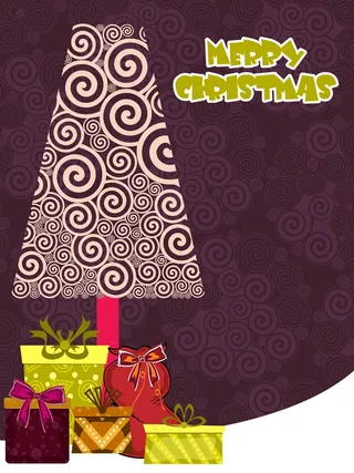 螺旋背景的圣诞树