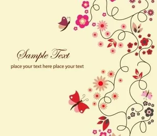 免费矢量花的贺卡